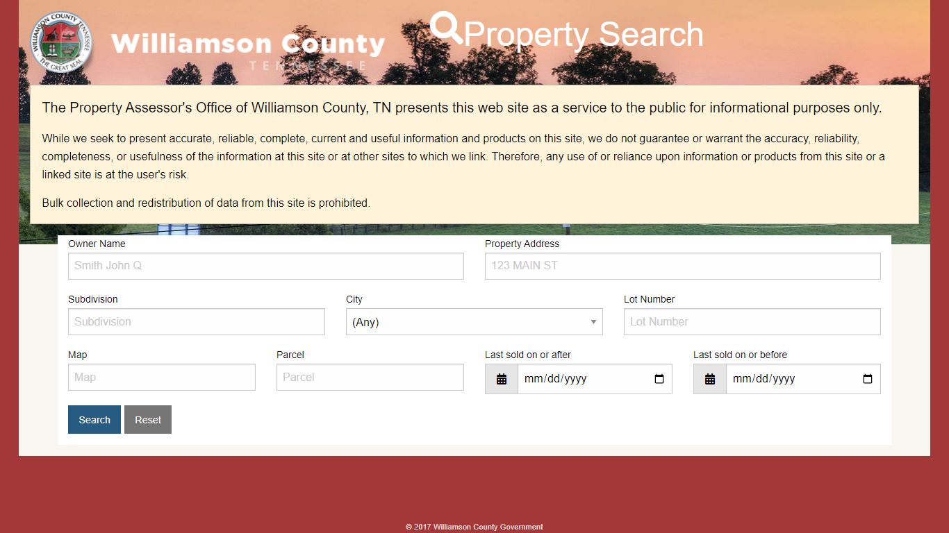 Williamson County Property Search - inigo.williamson-tn.org